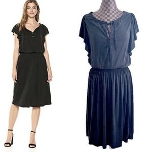 Ella Moss Flutter Sleeve Drawstring Casual Jersey Dress